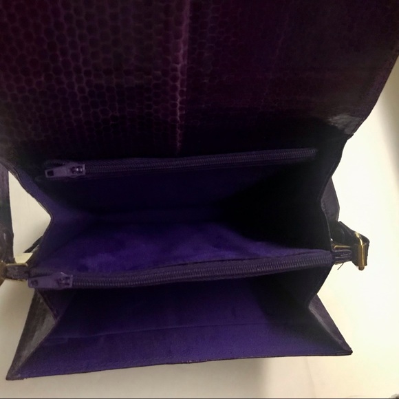 New Thai Purple Snakeskin Pocketbook Purse made in Thailand - Picture 4 of 16